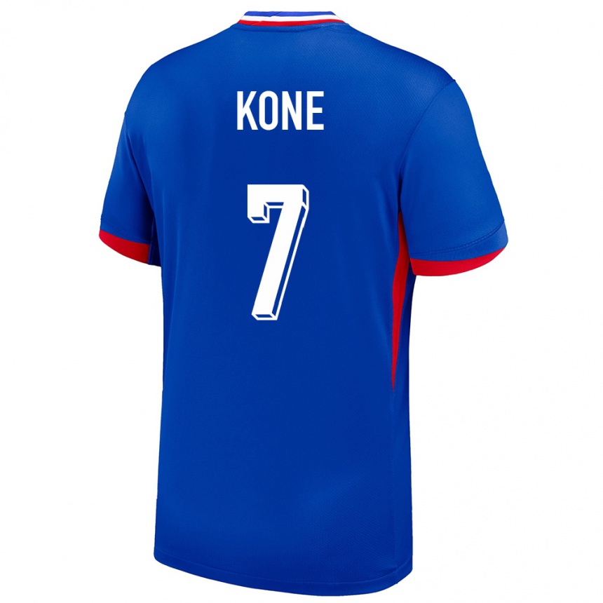 Niño Fútbol Camiseta Francia Kouadio Kone #7 Azul 1ª Equipación 24-26 Argentina