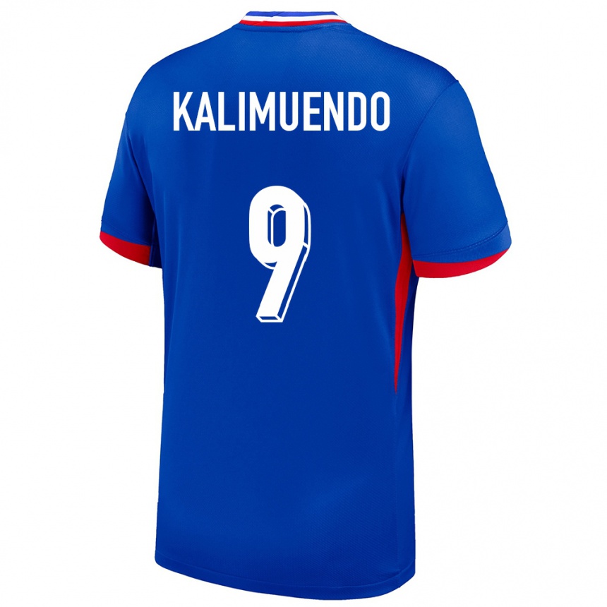 Niño Fútbol Camiseta Francia Arnaud Kalimuendo #9 Azul 1ª Equipación 24-26 Argentina