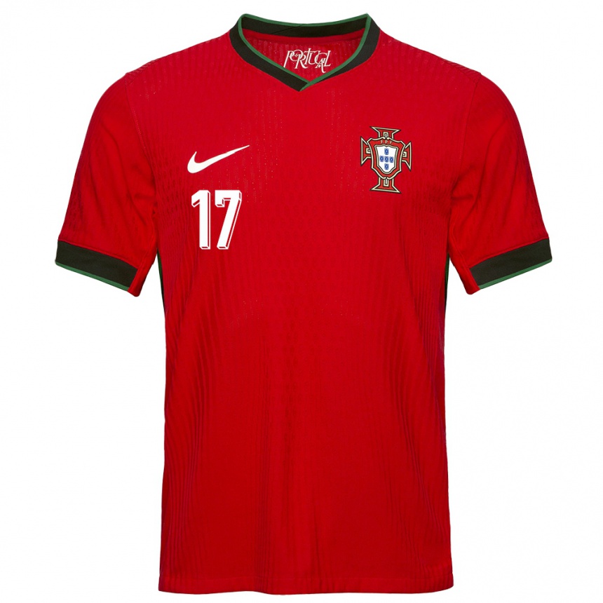 Niño Fútbol Camiseta Portugal Rafael Leao #17 Rojo 1ª Equipación 24-26 Argentina