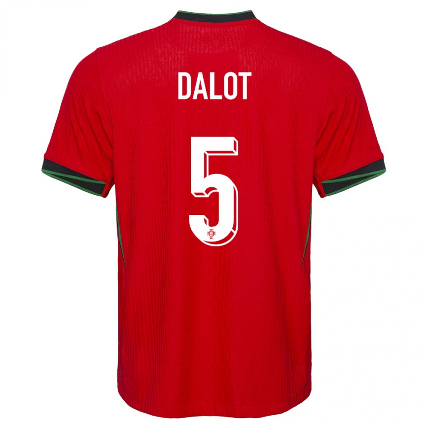 Niño Fútbol Camiseta Portugal Diogo Dalot #5 Rojo 1ª Equipación 24-26 Argentina