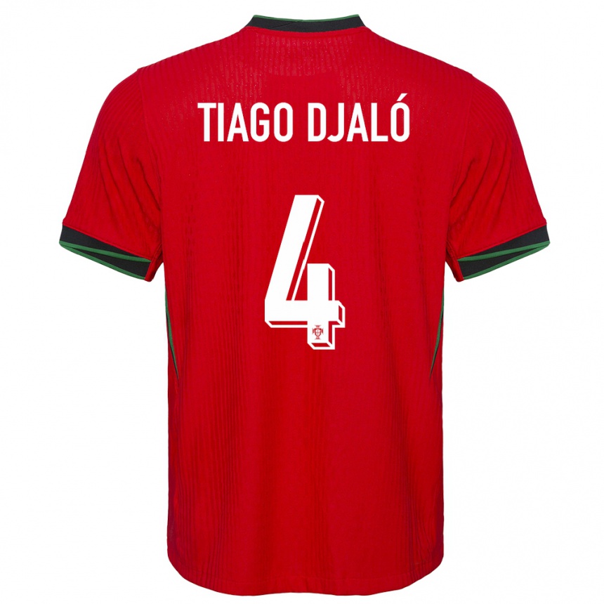 Niño Fútbol Camiseta Portugal Tiago Djalo #4 Rojo 1ª Equipación 24-26 Argentina