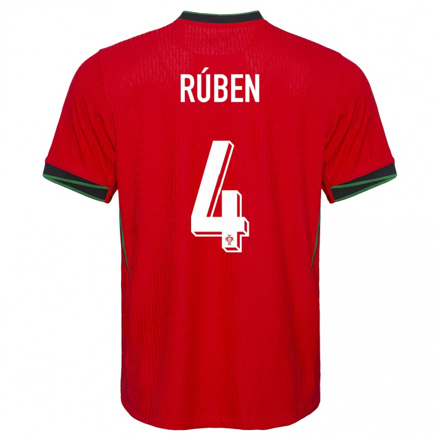 Niño Fútbol Camiseta Portugal Ruben Dias #4 Rojo 1ª Equipación 24-26 Argentina