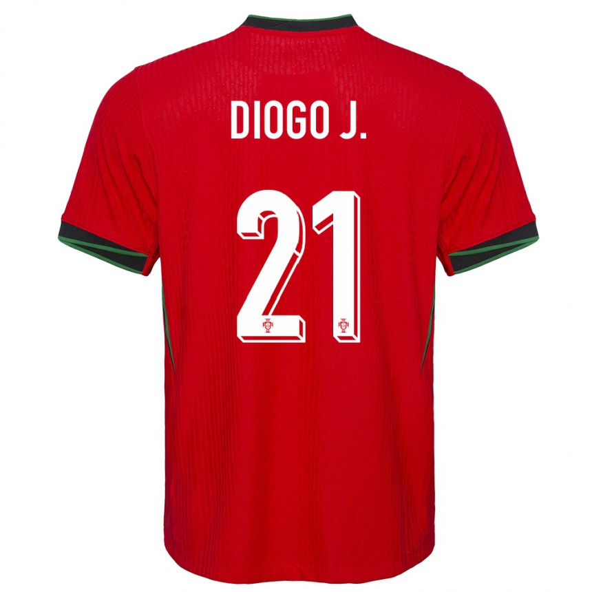 Niño Fútbol Camiseta Portugal Diogo Jota #21 Rojo 1ª Equipación 24-26 Argentina