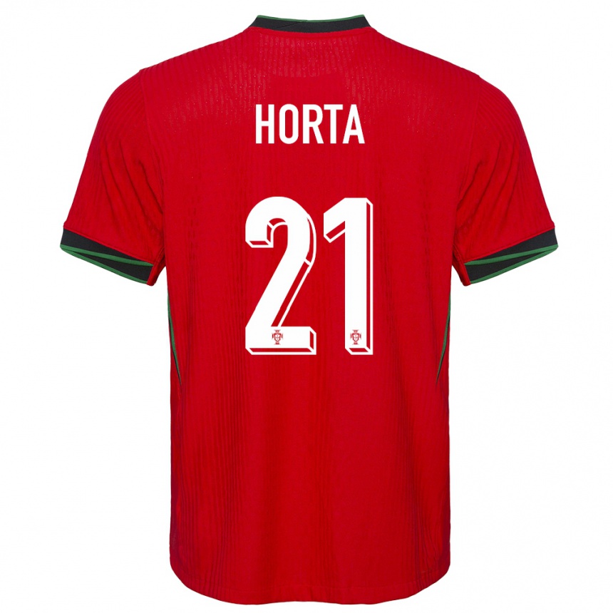 Niño Fútbol Camiseta Portugal Ricardo Horta #21 Rojo 1ª Equipación 24-26 Argentina