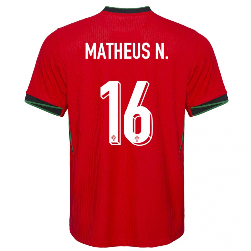 Niño Fútbol Camiseta Portugal Matheus Nunes #16 Rojo 1ª Equipación 24-26 Argentina