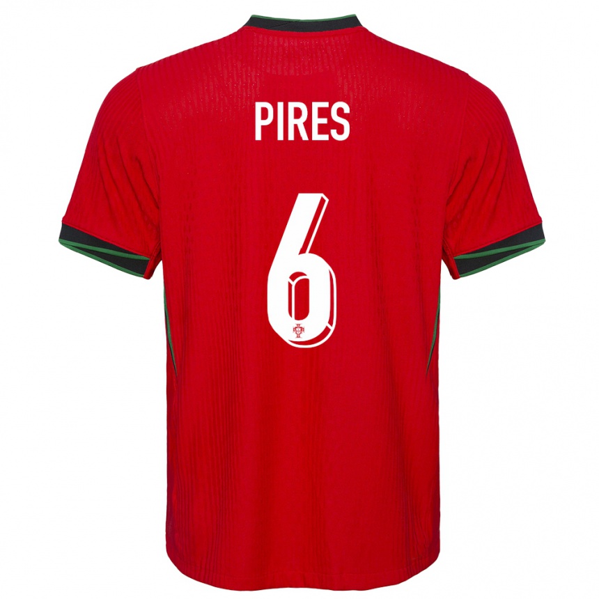 Niño Fútbol Camiseta Portugal Suzane Pires #6 Rojo 1ª Equipación 24-26 Argentina