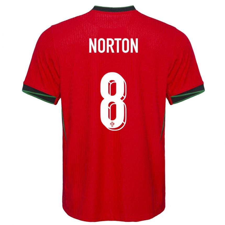 Niño Fútbol Camiseta Portugal Andreia Norton #8 Rojo 1ª Equipación 24-26 Argentina