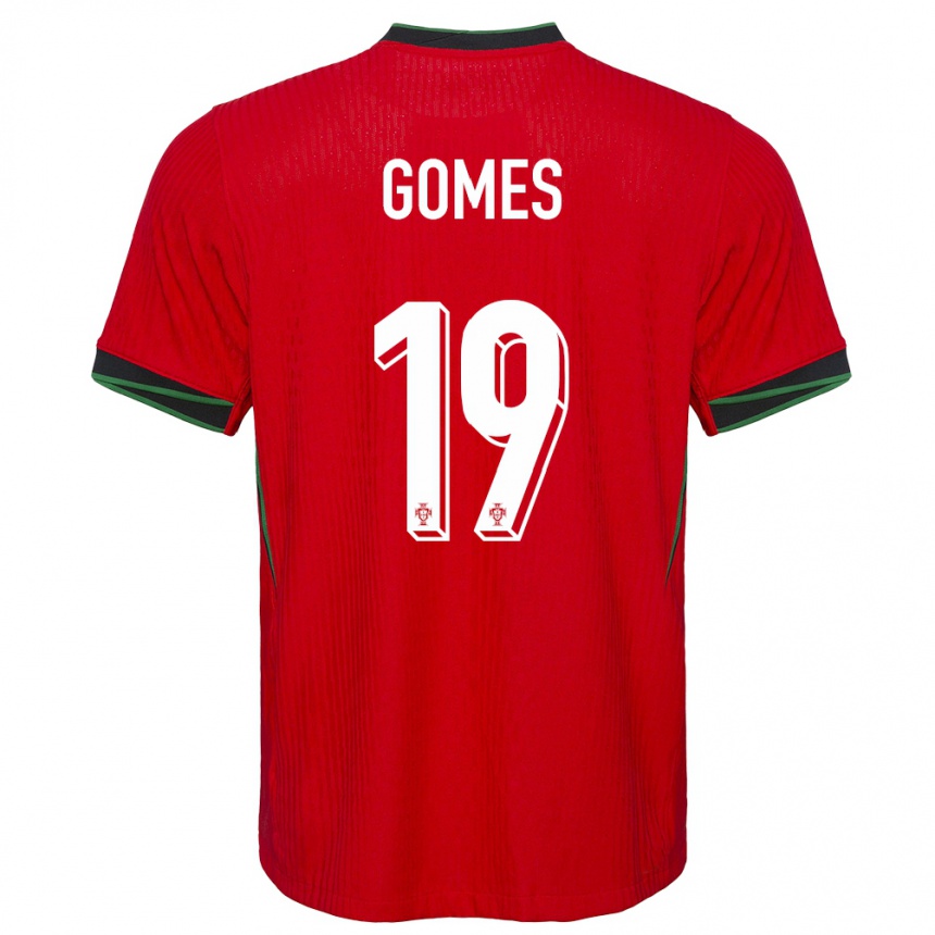 Niño Fútbol Camiseta Portugal Diana Gomes #19 Rojo 1ª Equipación 24-26 Argentina