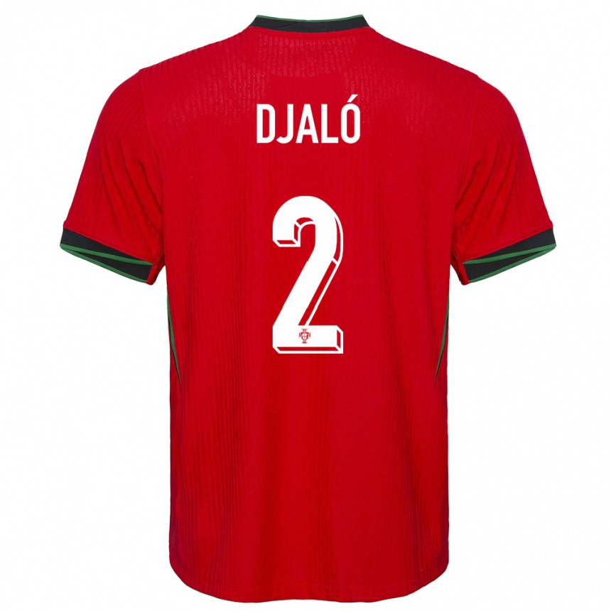 Niño Fútbol Camiseta Portugal Tiago Djalo #2 Rojo 1ª Equipación 24-26 Argentina