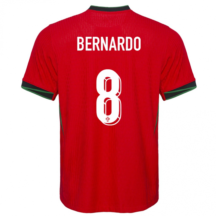 Niño Fútbol Camiseta Portugal Paulo Bernardo #8 Rojo 1ª Equipación 24-26 Argentina