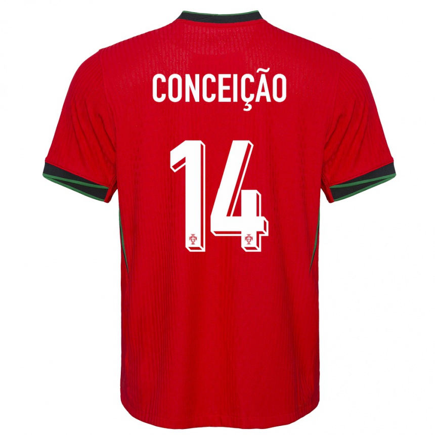 Niño Fútbol Camiseta Portugal Rodrigo Conceicao #14 Rojo 1ª Equipación 24-26 Argentina