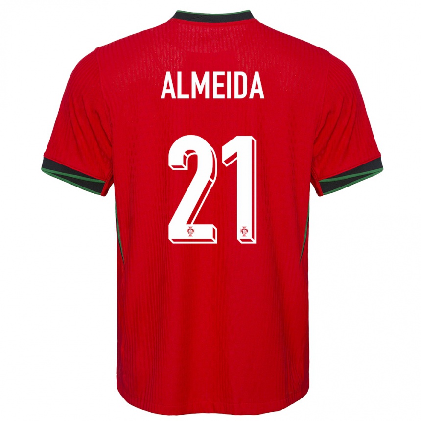 Niño Fútbol Camiseta Portugal Andre Almeida #21 Rojo 1ª Equipación 24-26 Argentina