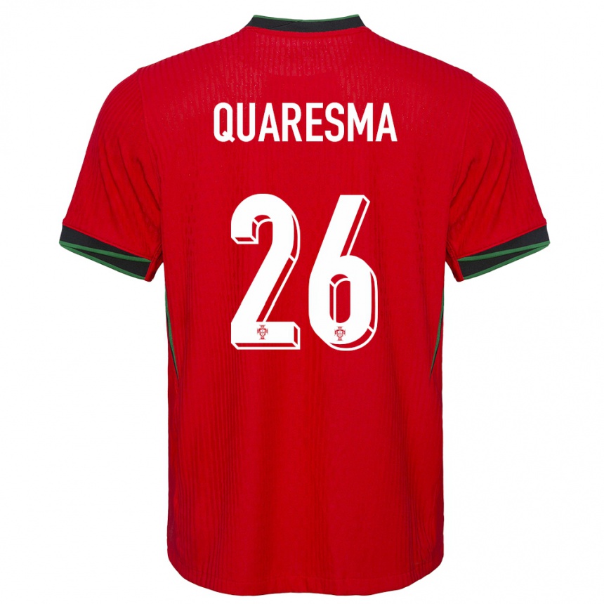 Niño Fútbol Camiseta Portugal Eduardo Quaresma #26 Rojo 1ª Equipación 24-26 Argentina