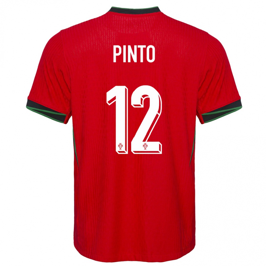 Niño Fútbol Camiseta Portugal Diogo Pinto #12 Rojo 1ª Equipación 24-26 Argentina