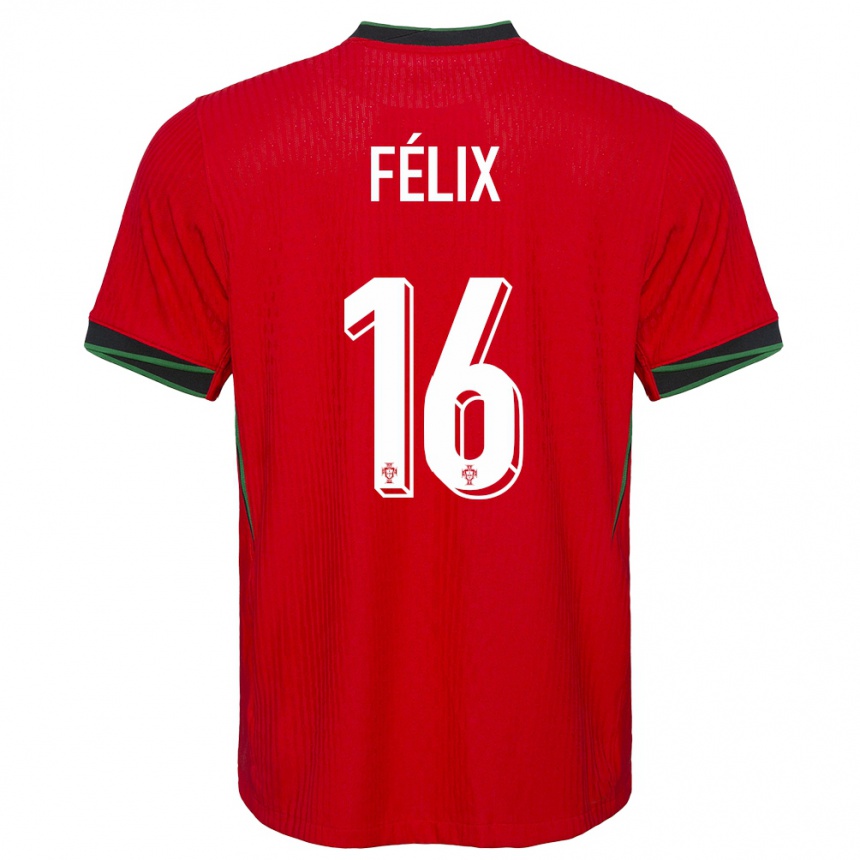 Niño Fútbol Camiseta Portugal Hugo Felix #16 Rojo 1ª Equipación 24-26 Argentina