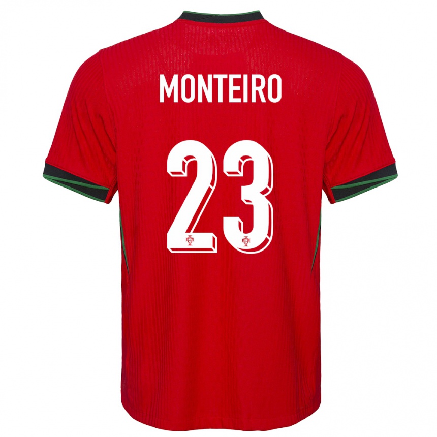 Niño Fútbol Camiseta Portugal David Monteiro #23 Rojo 1ª Equipación 24-26 Argentina