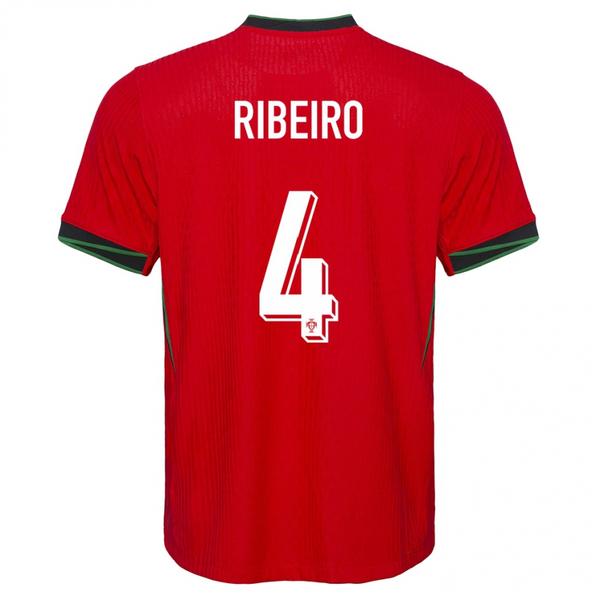 Niño Fútbol Camiseta Portugal Ricardo Ribeiro #4 Rojo 1ª Equipación 24-26 Argentina