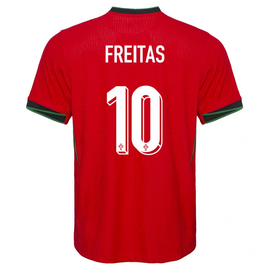 Niño Fútbol Camiseta Portugal Tiago Freitas #10 Rojo 1ª Equipación 24-26 Argentina