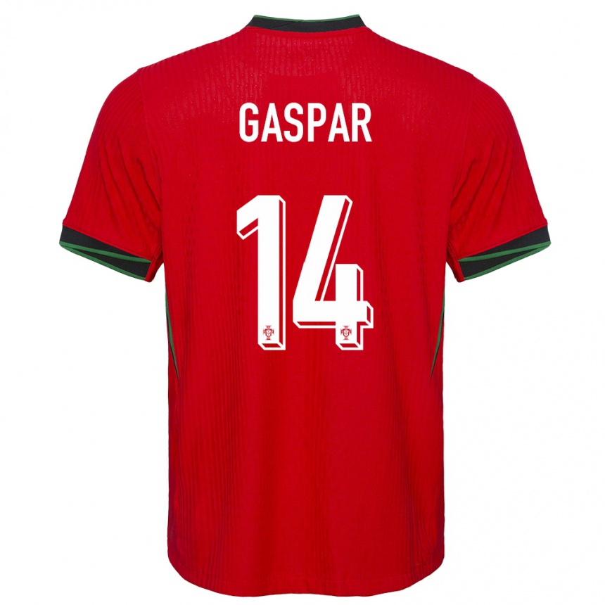 Niño Fútbol Camiseta Portugal Guilherme Gaspar #14 Rojo 1ª Equipación 24-26 Argentina