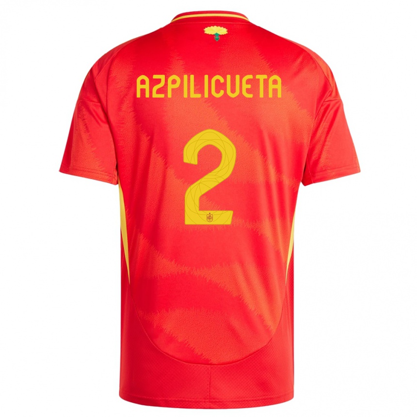 Niño Fútbol Camiseta España Cesar Azpilicueta #2 Rojo 1ª Equipación 24-26 Argentina