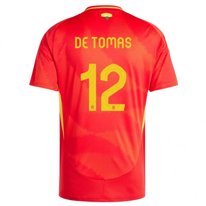 Niño Fútbol Camiseta España Raul De Tomas #12 Rojo 1ª Equipación 24-26 Argentina