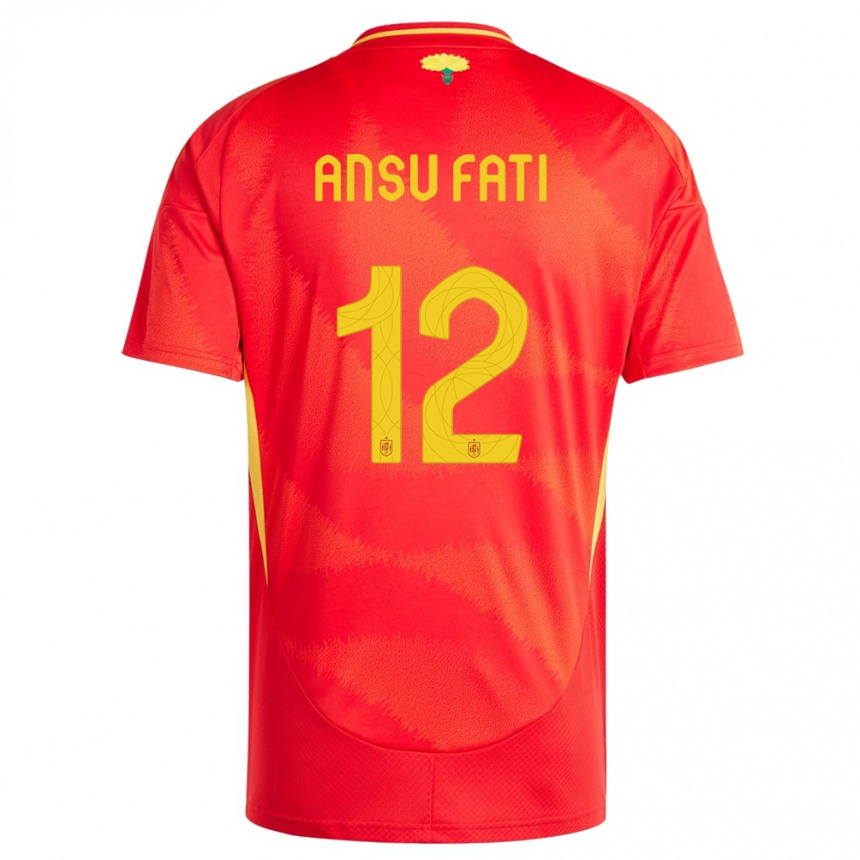 Niño Fútbol Camiseta España Ansu Fati #12 Rojo 1ª Equipación 24-26 Argentina