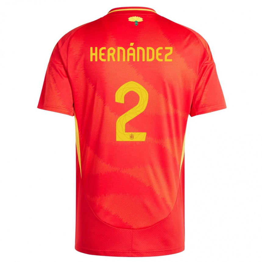 Niño Fútbol Camiseta España Oihane Hernandez #2 Rojo 1ª Equipación 24-26 Argentina