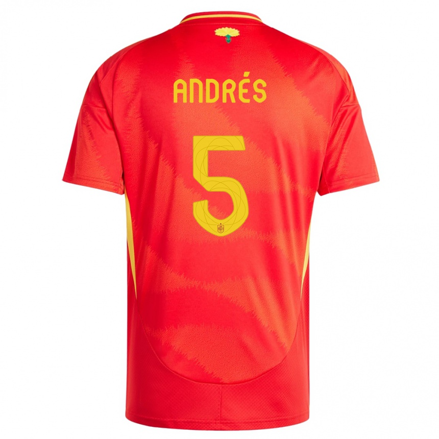 Niño Fútbol Camiseta España Ivana Andres #5 Rojo 1ª Equipación 24-26 Argentina