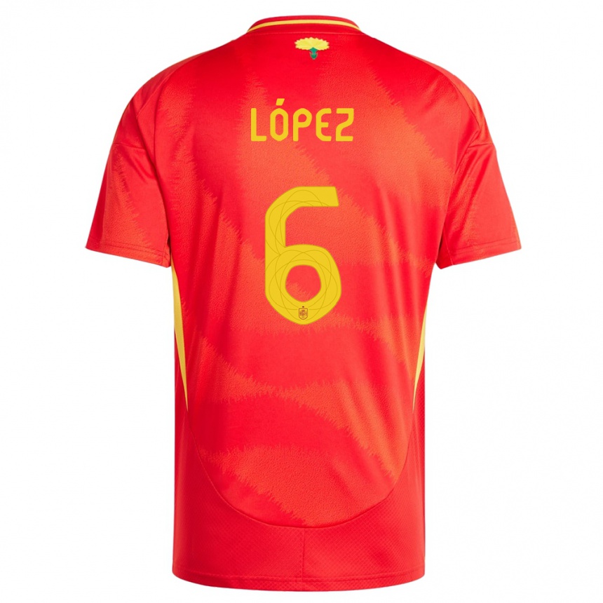 Niño Fútbol Camiseta España Maitane Lopez #6 Rojo 1ª Equipación 24-26 Argentina