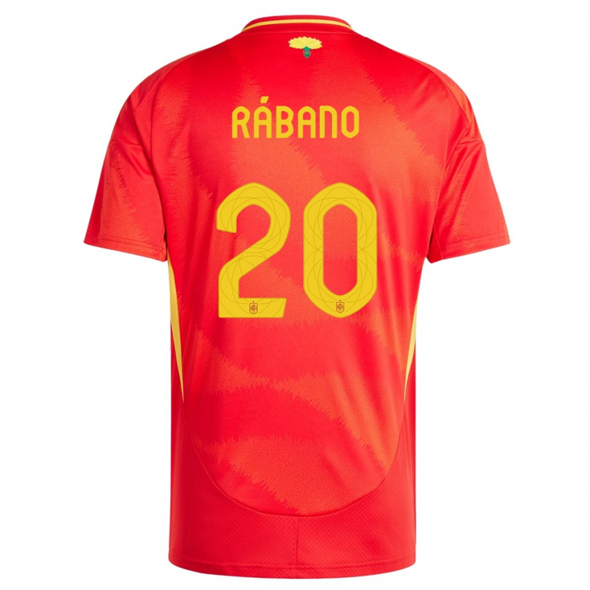 Niño Fútbol Camiseta España Nuria Rabano #20 Rojo 1ª Equipación 24-26 Argentina