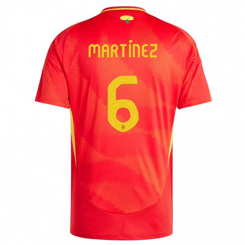 Niño Fútbol Camiseta España Roger Martinez #6 Rojo 1ª Equipación 24-26 Argentina