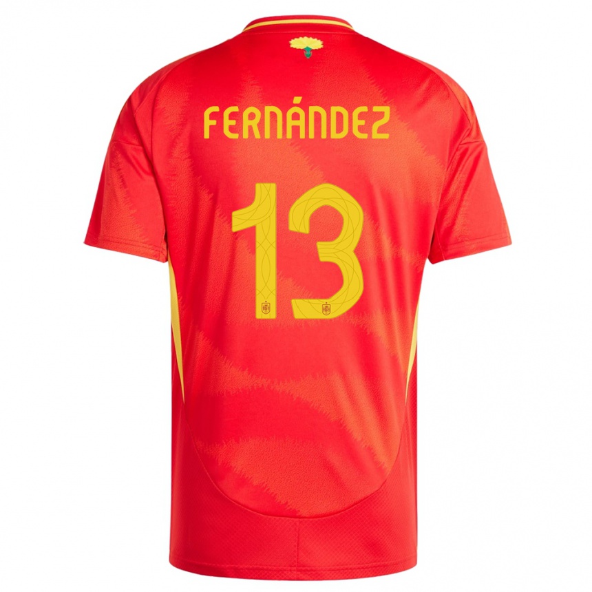 Niño Fútbol Camiseta España Cesar Fernandez #13 Rojo 1ª Equipación 24-26 Argentina