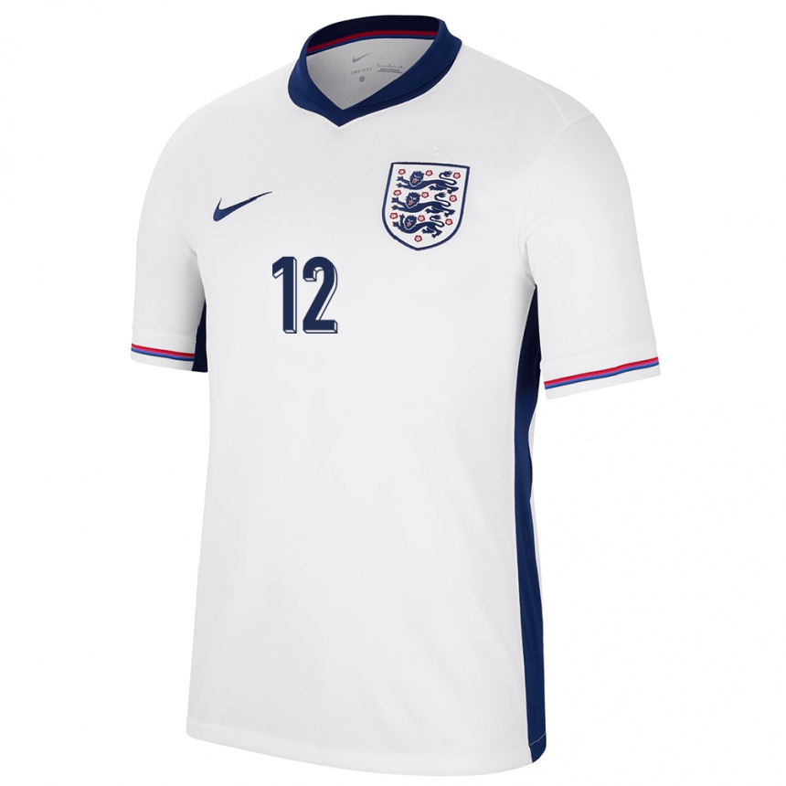 Niño Fútbol Camiseta Inglaterra Kieran Trippier #12 Blanco 1ª Equipación 24-26 Argentina