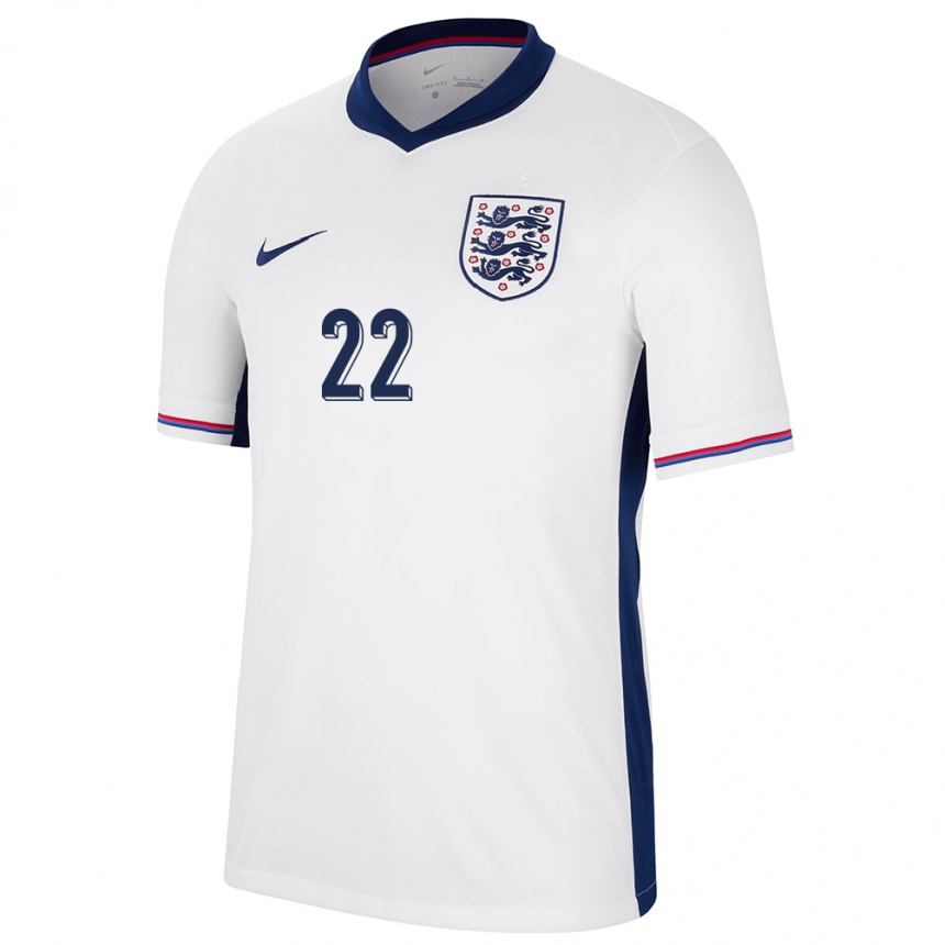 Niño Fútbol Camiseta Inglaterra Tammy Abraham #22 Blanco 1ª Equipación 24-26 Argentina