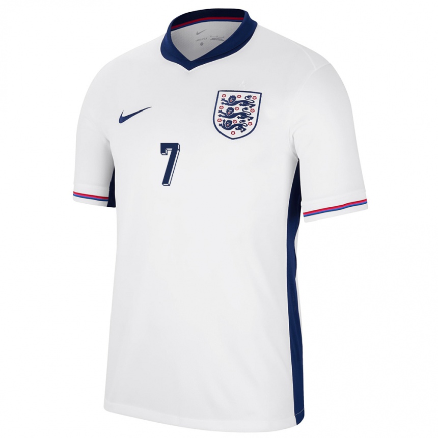 Niño Fútbol Camiseta Inglaterra Jack Grealish #7 Blanco 1ª Equipación 24-26 Argentina