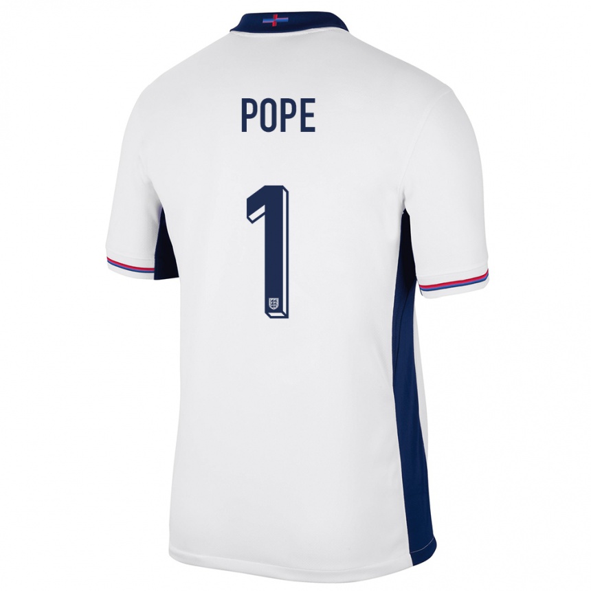 Niño Fútbol Camiseta Inglaterra Nick Pope #1 Blanco 1ª Equipación 24-26 Argentina