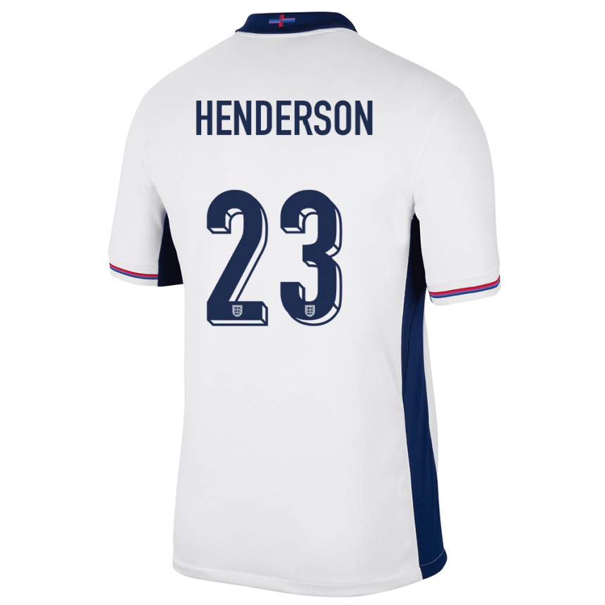 Niño Fútbol Camiseta Inglaterra Dean Henderson #23 Blanco 1ª Equipación 24-26 Argentina