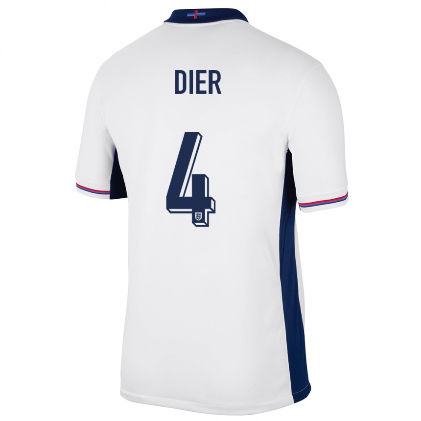 Niño Fútbol Camiseta Inglaterra Eric Dier #4 Blanco 1ª Equipación 24-26 Argentina