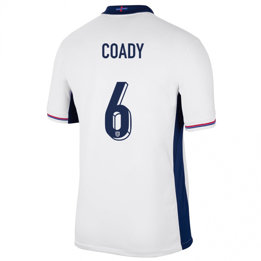 Niño Fútbol Camiseta Inglaterra Conor Coady #6 Blanco 1ª Equipación 24-26 Argentina