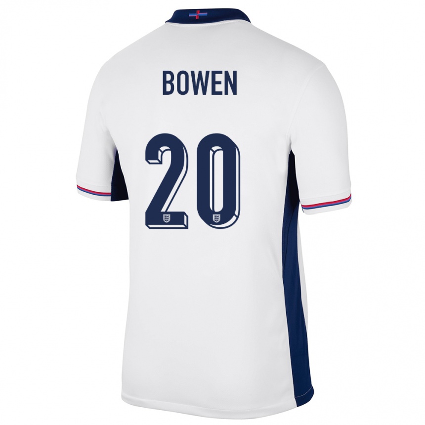 Niño Fútbol Camiseta Inglaterra Jarrod Bowen #20 Blanco 1ª Equipación 24-26 Argentina