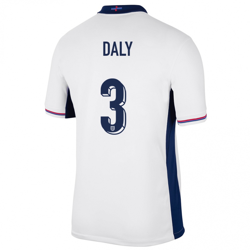 Niño Fútbol Camiseta Inglaterra Rachel Daly #3 Blanco 1ª Equipación 24-26 Argentina