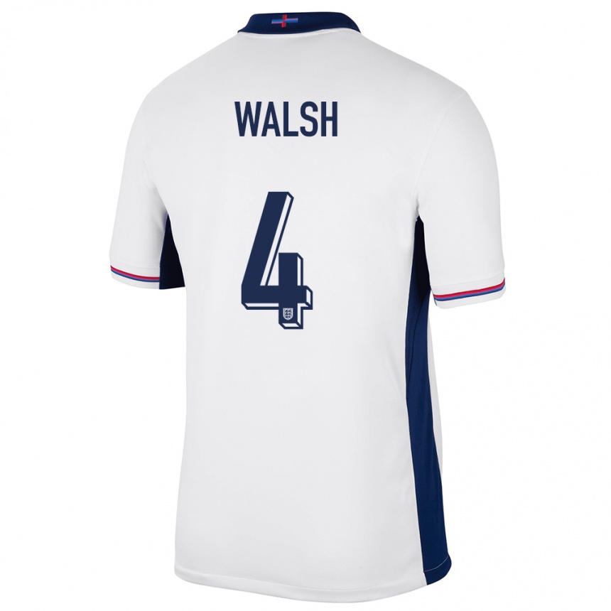 Niño Fútbol Camiseta Inglaterra Keira Walsh #4 Blanco 1ª Equipación 24-26 Argentina