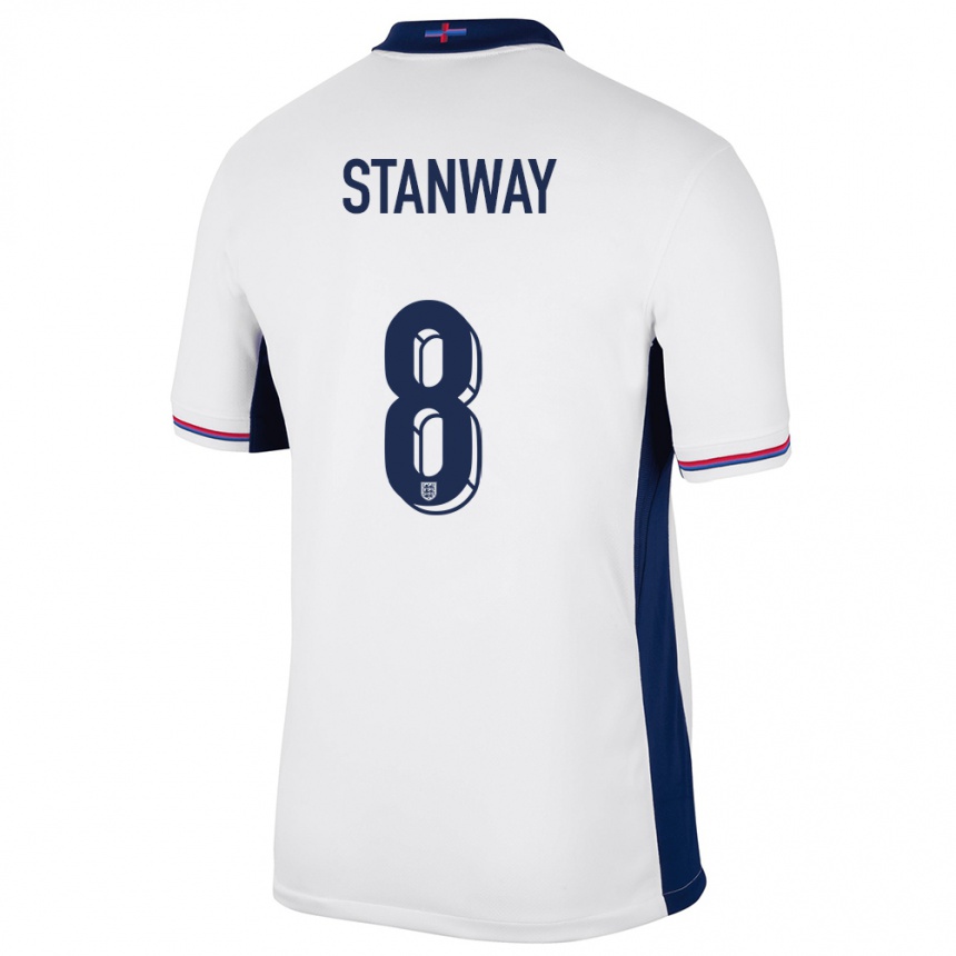 Niño Fútbol Camiseta Inglaterra Georgia Stanway #8 Blanco 1ª Equipación 24-26 Argentina