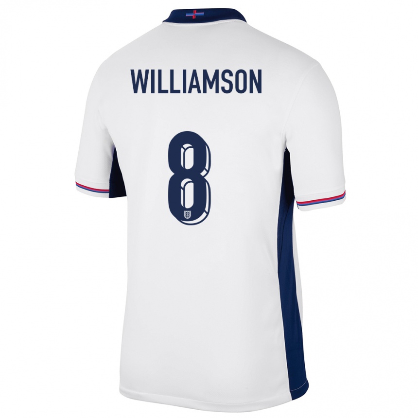 Niño Fútbol Camiseta Inglaterra Leah Williamson #8 Blanco 1ª Equipación 24-26 Argentina