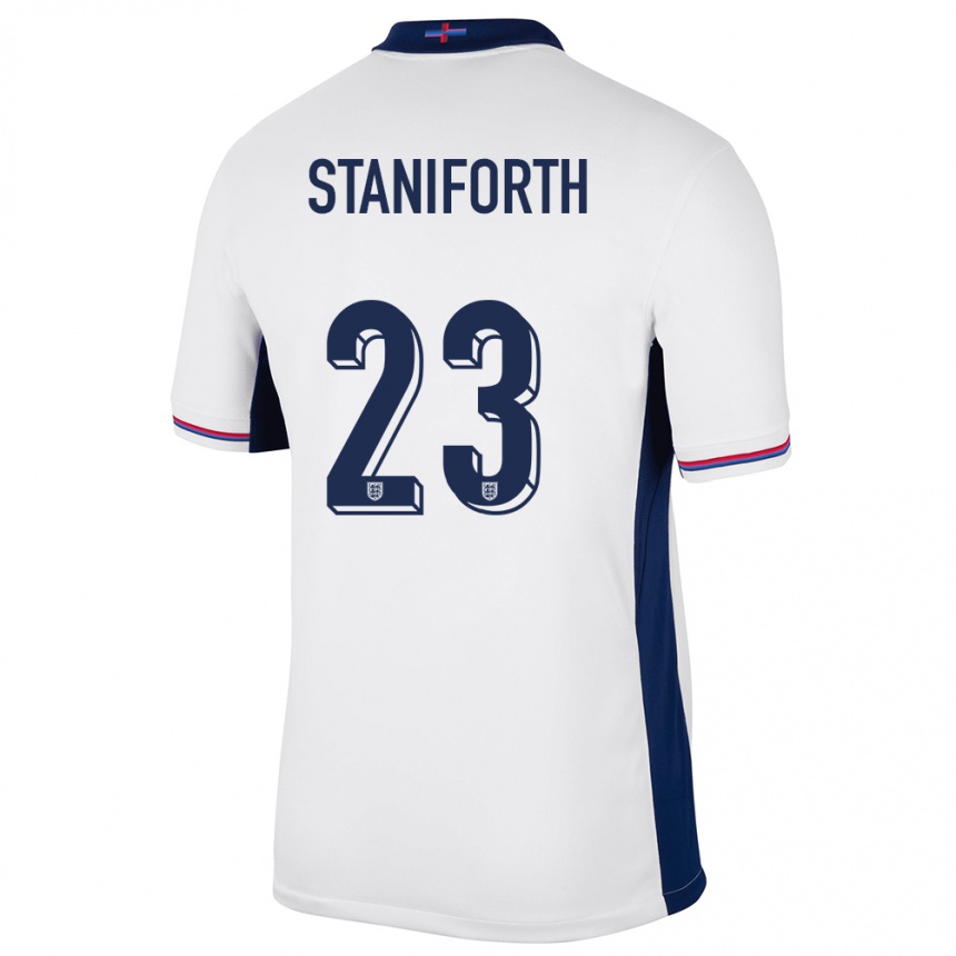 Niño Fútbol Camiseta Inglaterra Lucy Staniforth #23 Blanco 1ª Equipación 24-26 Argentina