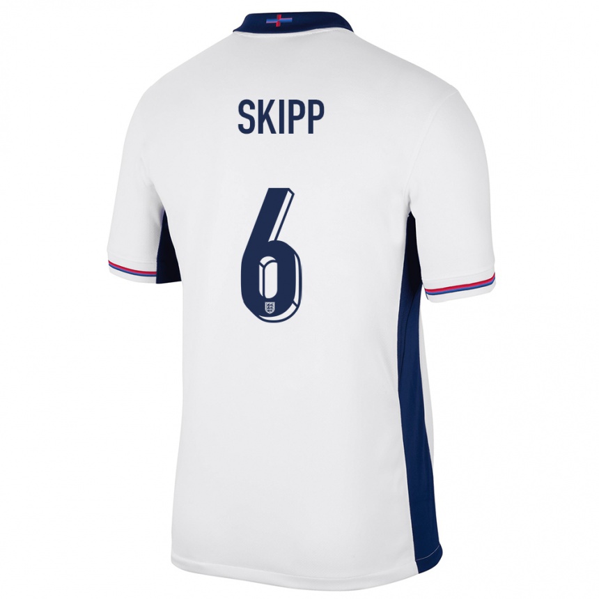 Niño Fútbol Camiseta Inglaterra Oliver Skipp #6 Blanco 1ª Equipación 24-26 Argentina