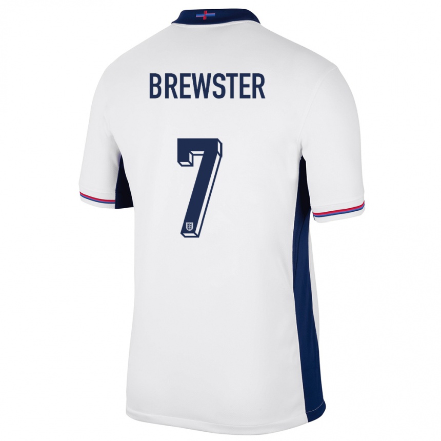 Niño Fútbol Camiseta Inglaterra Rhian Brewster #7 Blanco 1ª Equipación 24-26 Argentina