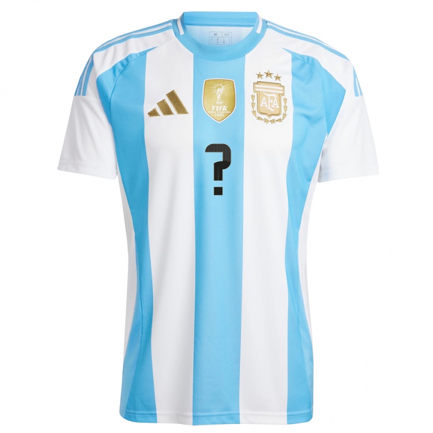 Niño Fútbol Camiseta Argentina Su Nombre #0 Blanco Azul 1ª Equipación 24-26 Argentina