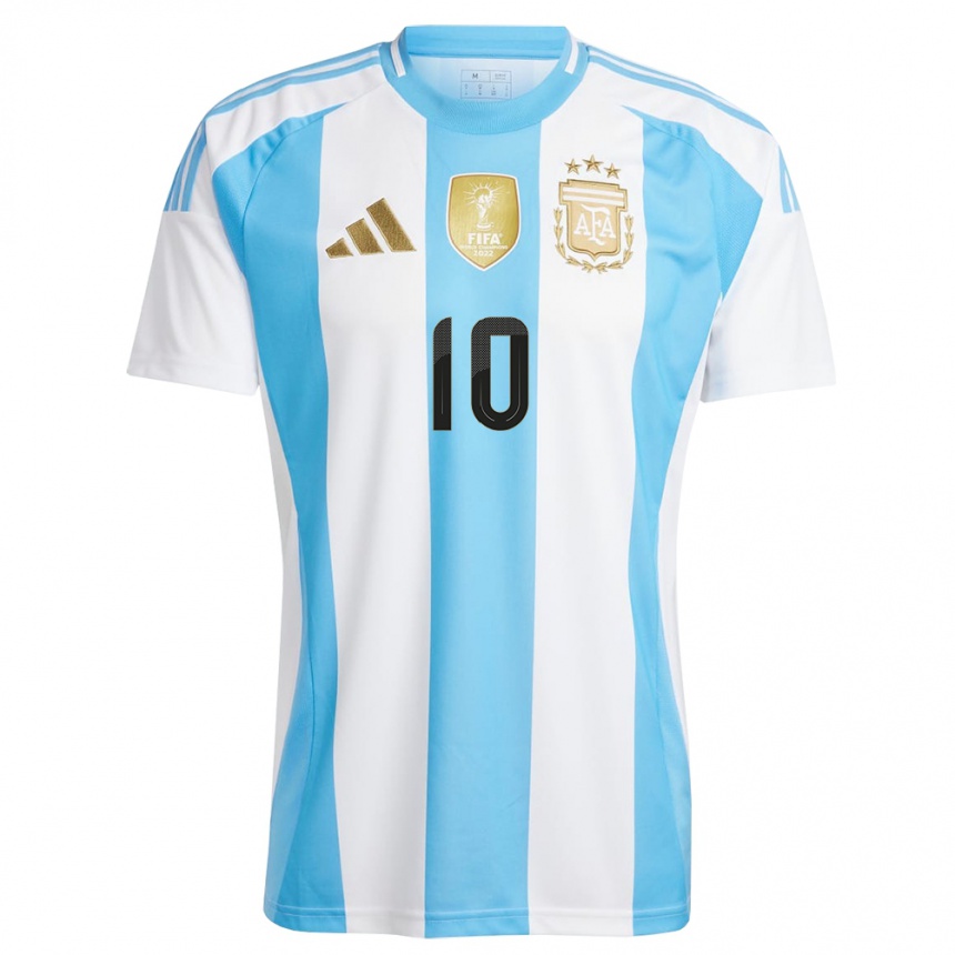 Niño Fútbol Camiseta Argentina Axel Encinas #10 Blanco Azul 1ª Equipación 24-26 Argentina