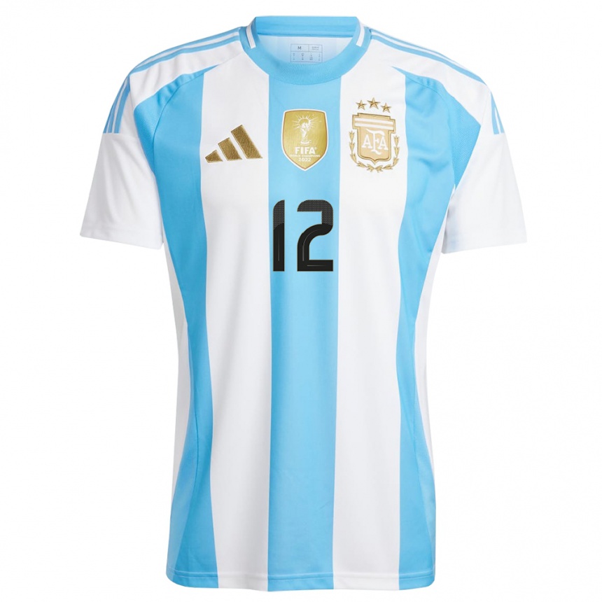 Niño Fútbol Camiseta Argentina Lautaro Morales #12 Blanco Azul 1ª Equipación 24-26 Argentina